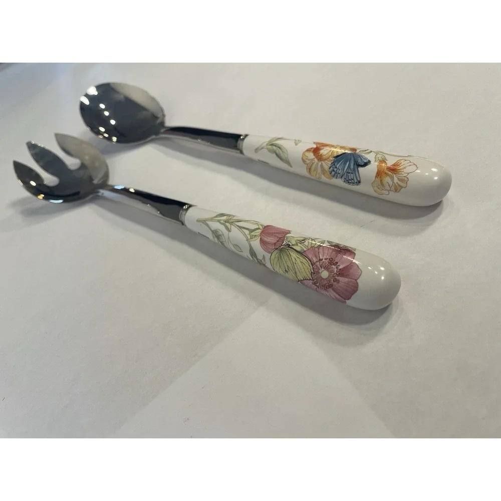 Lenox Butterfly Meadow Two Set Serving Pieces (Spoon And Fork)